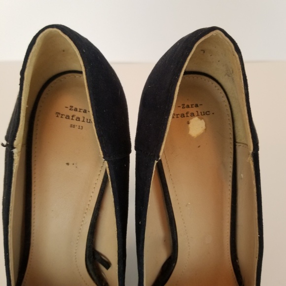 SOLD 💫 Zara Trafaluc Black Suede Heels 8.5 - Picture 2 of 8